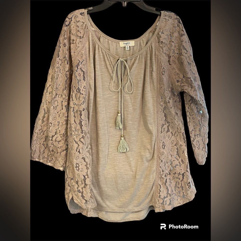 Hayden cream 3/4 sleeve shirt